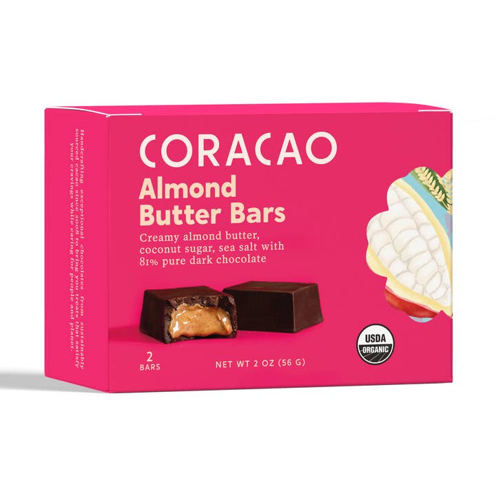 Almond Butter Bar 2-Pack for wholesale by Coracao Chocolate & CACOCO