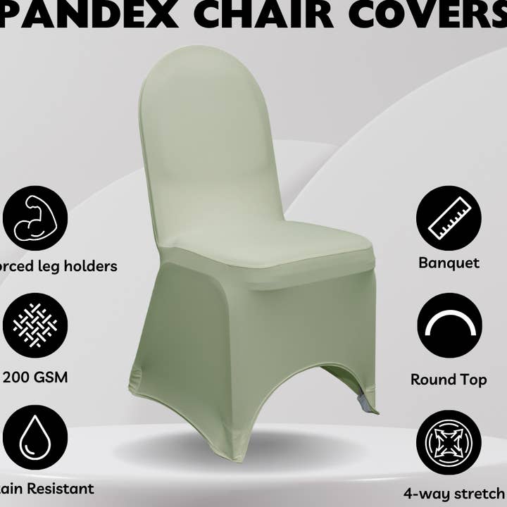 Stretch Spandex Banquet Chair Cover Sage for wholesale by YOUR CHAIR COVERS