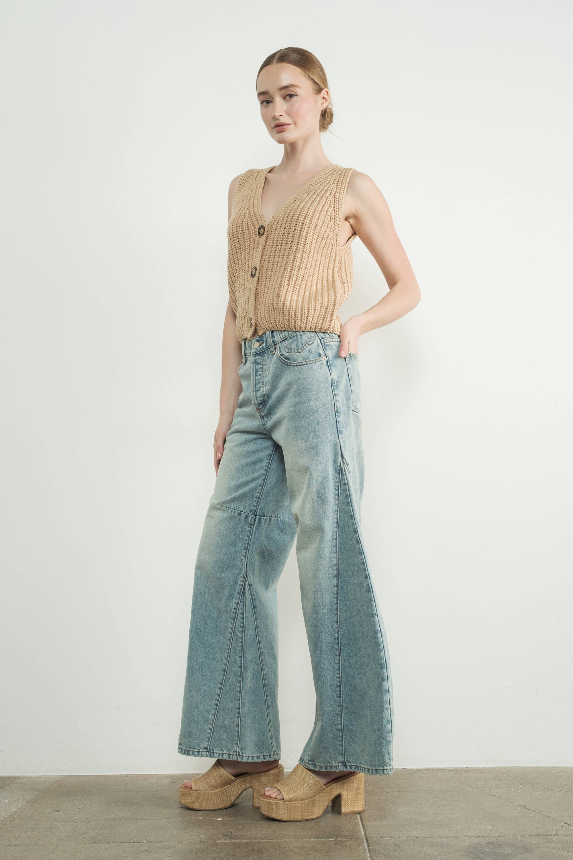 Aaron & Amber – Engroshandel Strikvest/slipover – Kvinder – MAS3218 VINTAGE VASKET SWEATER VEST6