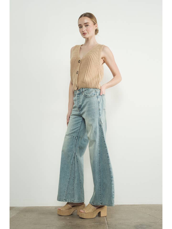 Aaron & Amber - Vendita all'ingrosso Maglione smanicato - Donna - GILET MAGLIA LAVATO VINTAGE MAS32186