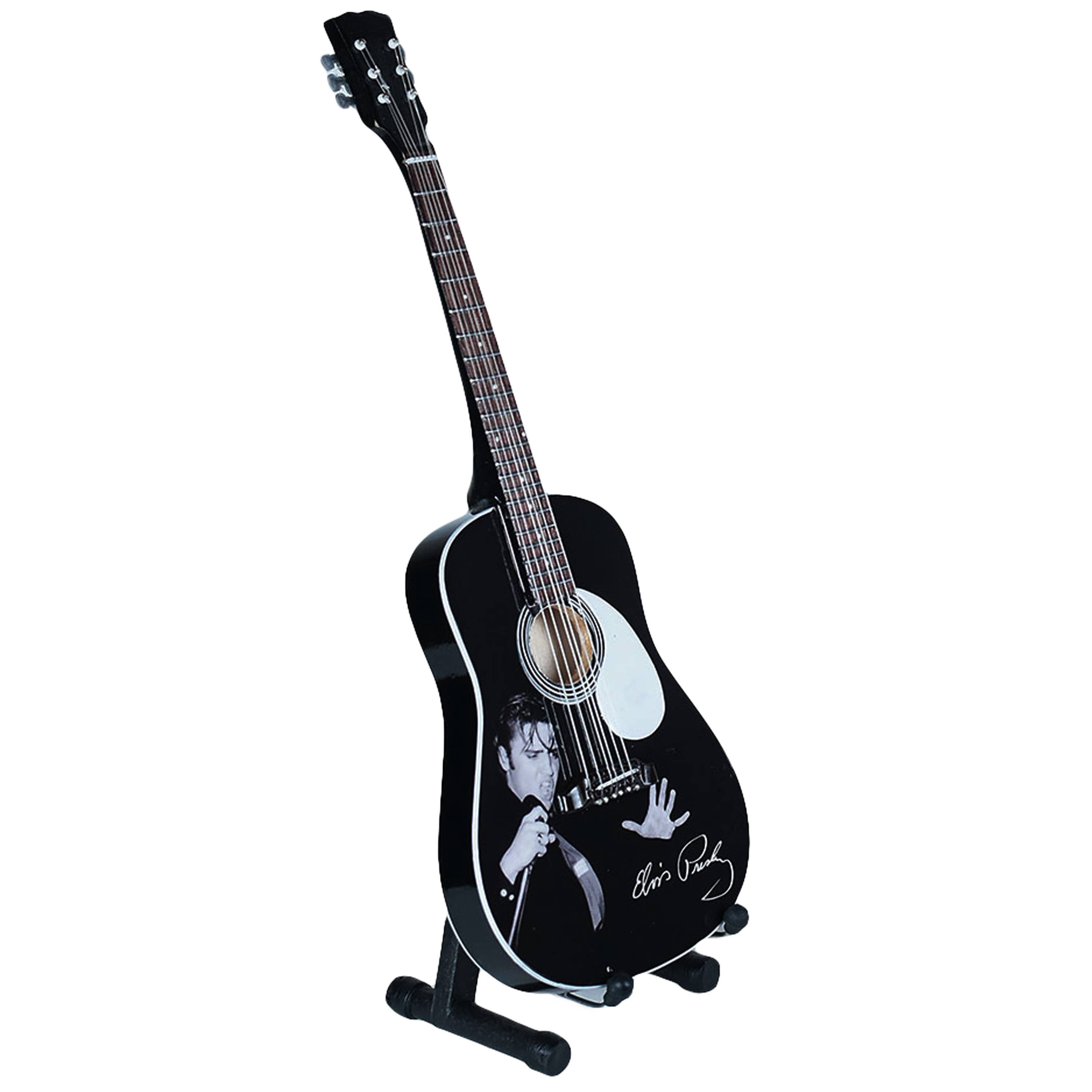 MID-SOUTH PRODUCTS - Wholesale Decorative Tabletop Object - Elvis Guitar - Black 10" Tall with Stand1
