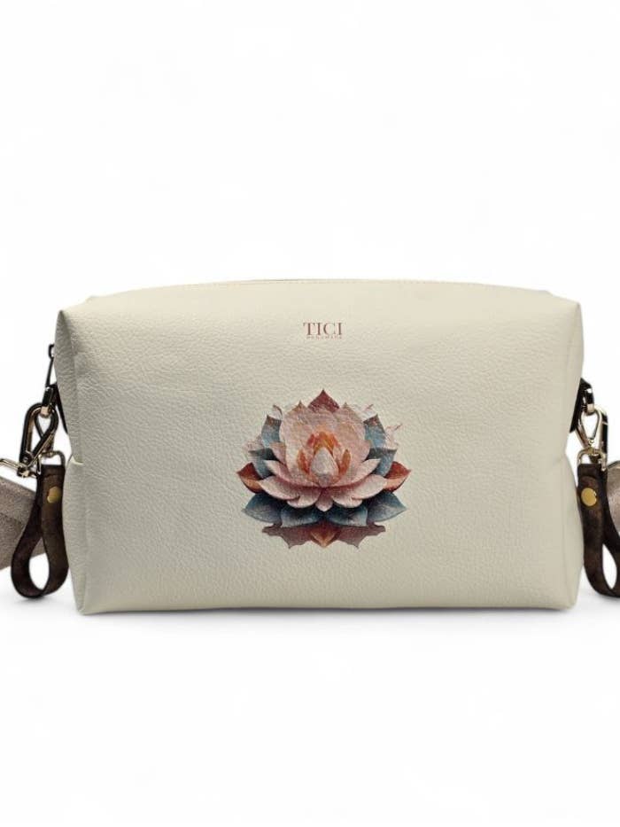 Stroller Case Linea Lotus – White Handmade Travel Bag for wholesale by TICI Handmade
