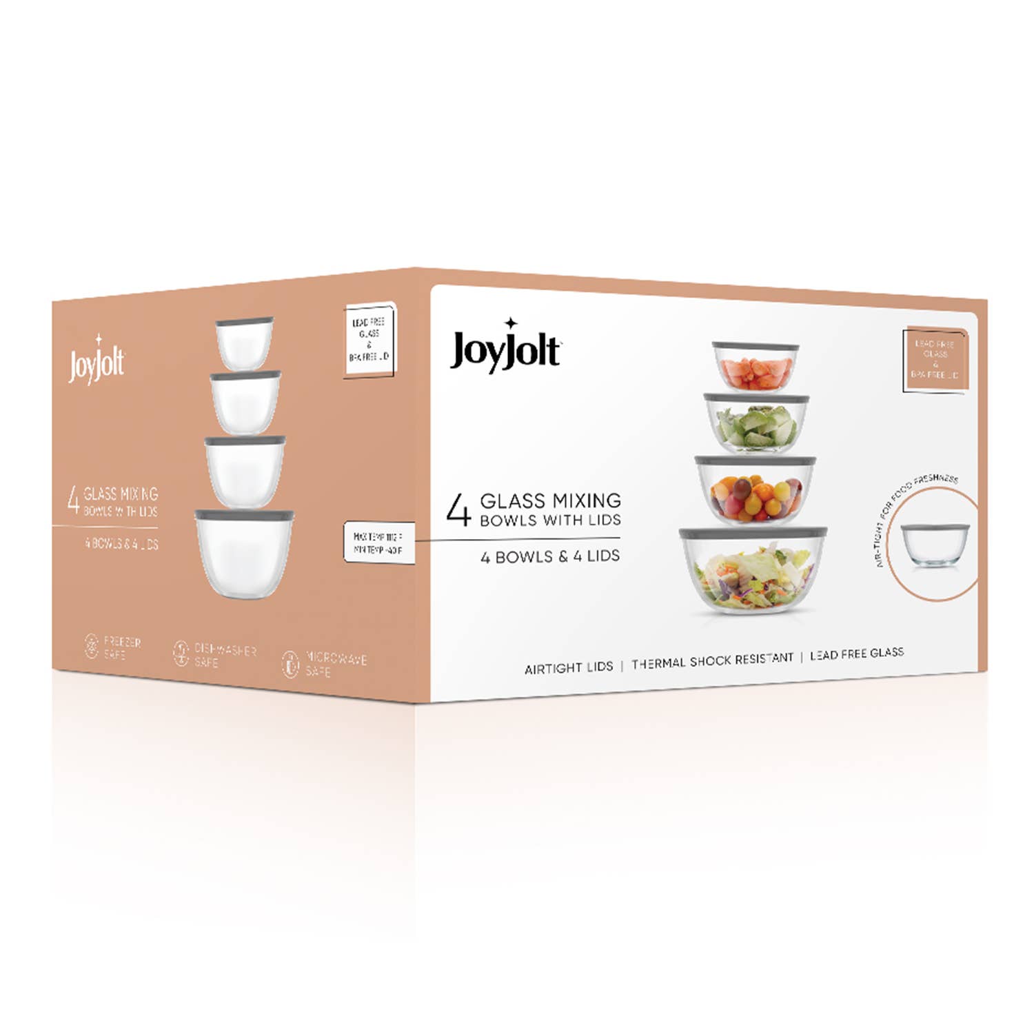 JoyJolt - Wholesale Mixing Bowl - 4 Glass Mixing Bowls With Lids, Nesting Bowls10