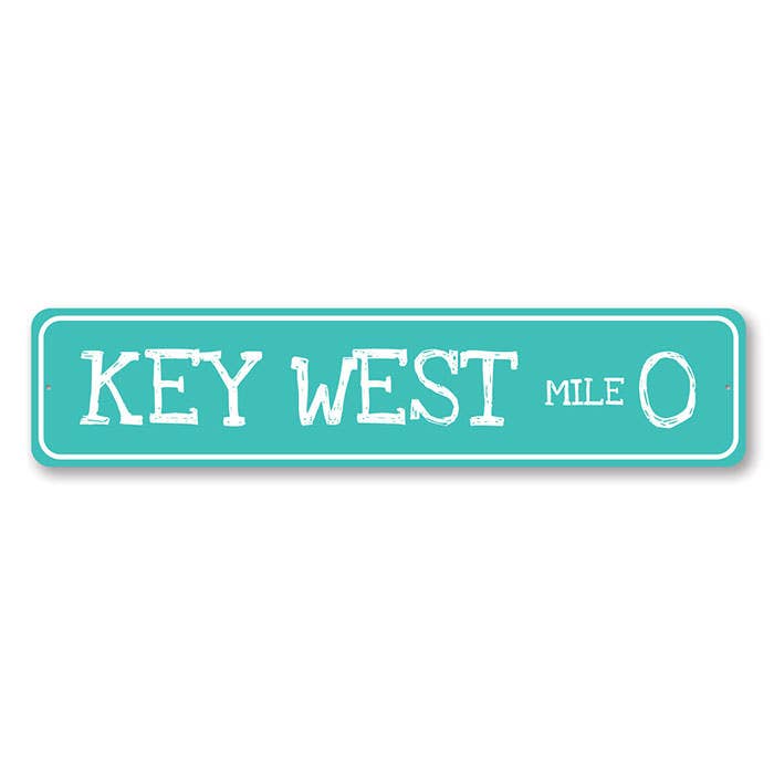 Key West Mile 0 Sign för wholesale av Lizton Sign Shop, Inc