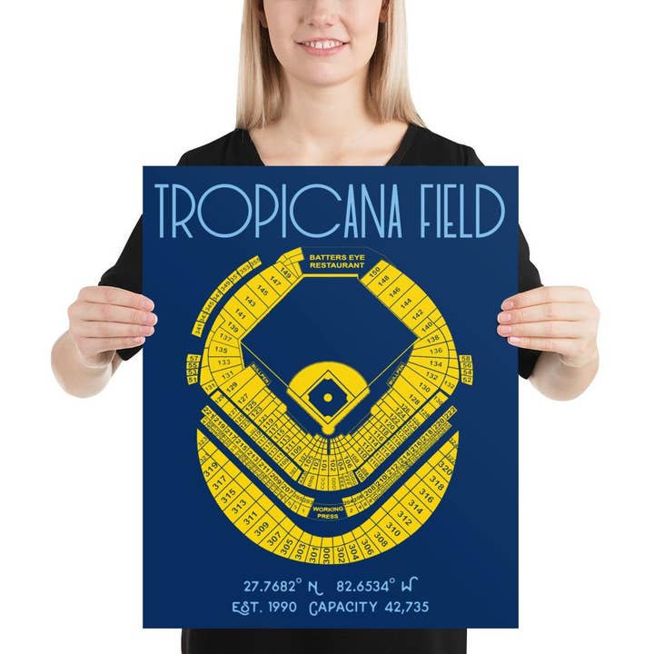 Tampa Bay Stråler Tropicana Field Stadium Plakat Print for engroshandel hos Stadium Prints by BTB