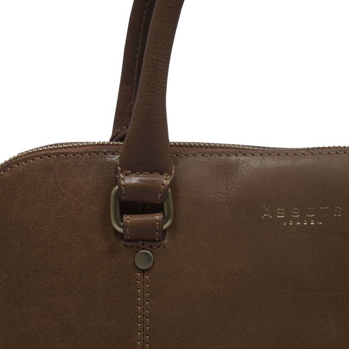 Assots London - Wholesale Top Handle Bag - Women's - 'SYDNEY' Tan Vintage Leather Grab Bag