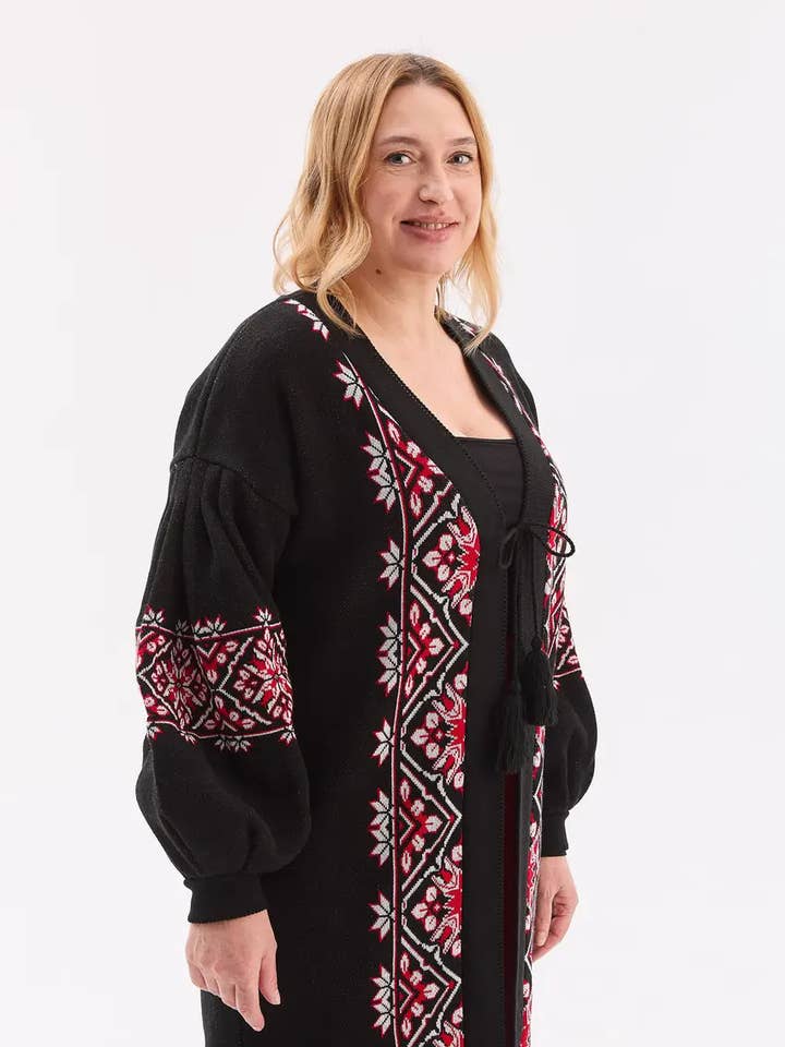 Cozy Knitted Women's Cardigan Vojage for wholesale by Handmade Originals Ukraine