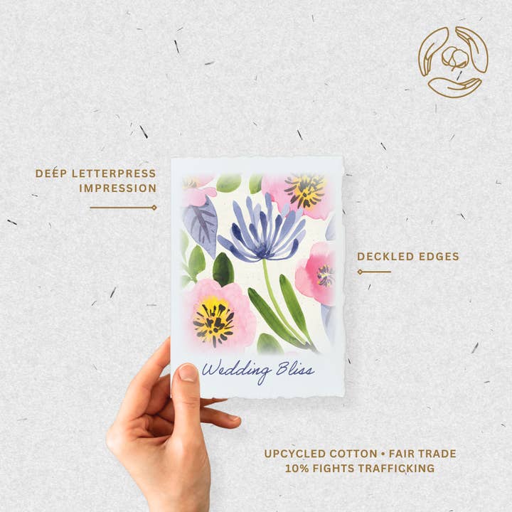 Paper Baristas - Wholesale Wedding Card - Wedding Bliss Floral | Eco-Friendly Fair Trade Greeting Card
