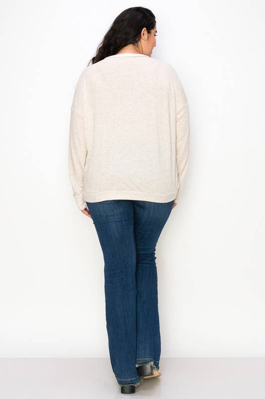 A.gain - Vendita all'ingrosso Top in maglia - Donna - 10764LP543 - TINTA UNITA PLUS SIZE CON MANICHE A CONTRASTO18