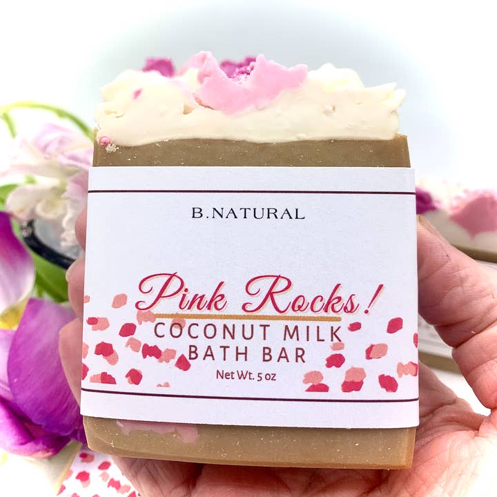 B.NATURAL - Wholesale Bar Soap - Pink Rocks | Designer Bath Bar