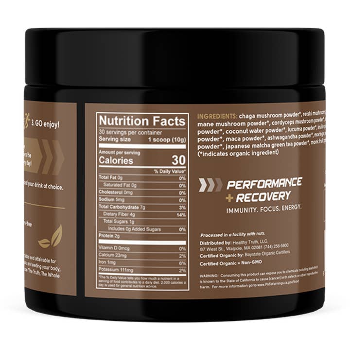 Healthy Truth/Organic Living Superfoods - Wholesale Protein/Superfood Powder - ORGANIC GO SHROOMS ESSENTIAL WELLNESS BLEND