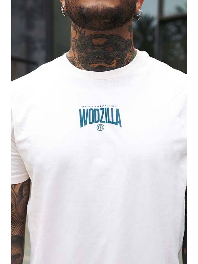 Thundernoise - Wholesale Screen Printed T-Shirt - Unisex - Wodzilla T-Shirt - Vintage White