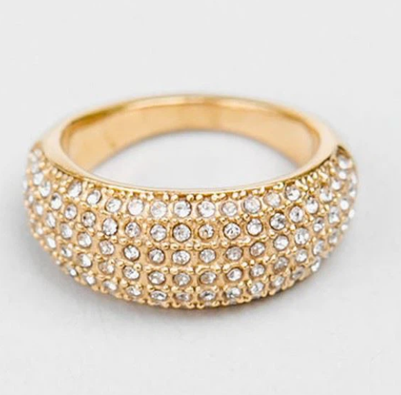 Gold Pavé-Domring - Stahl 14K für den Großhandel auf Faire1