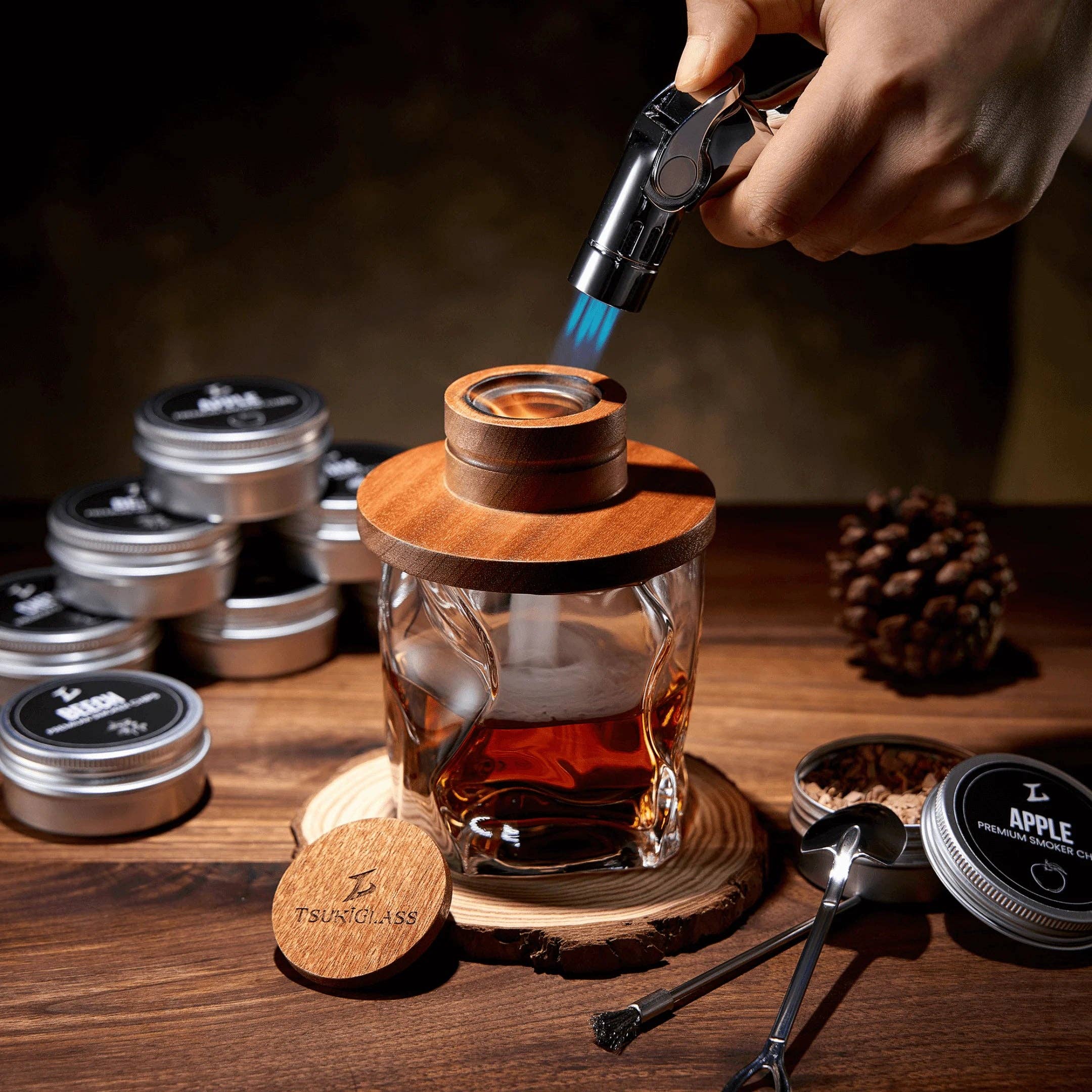 TsukiGlass - Wholesale Cocktail Shaker - Tsuki Smoker Kit For Whisky & Cocktails6