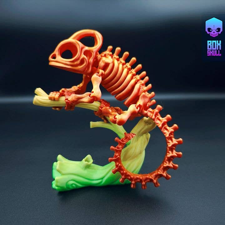 Great American Designs - Wholesale Fidget Toy - Kids - Articulating Skeleton Chameleon, Flexible 3D Printed Toy6
