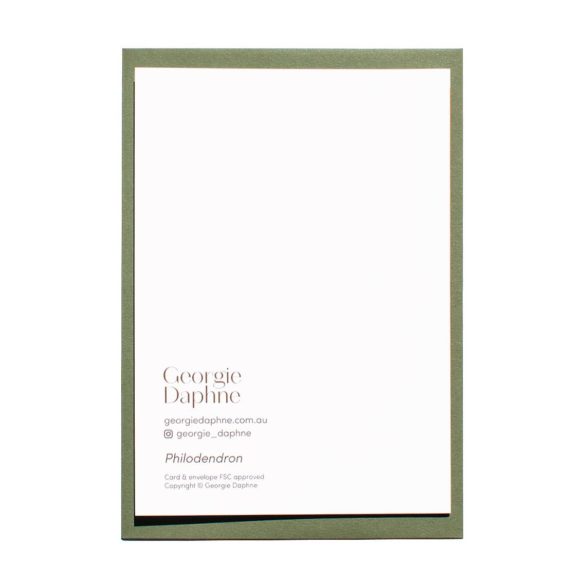 Georgie Daphne – wholesale Vardagliga hälsningskort – PHILODENDRON tomt gratulationskort2