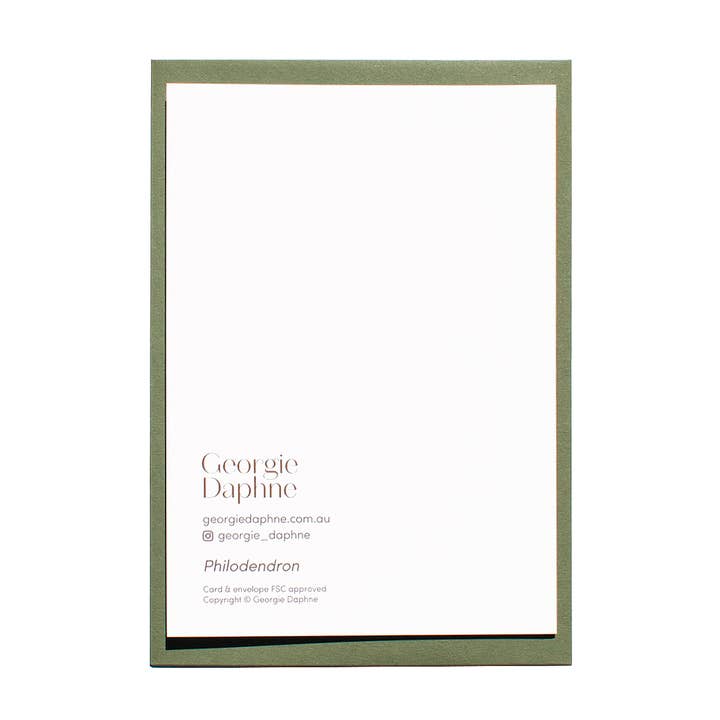 Georgie Daphne – wholesale Vardagliga hälsningskort – PHILODENDRON tomt gratulationskort2