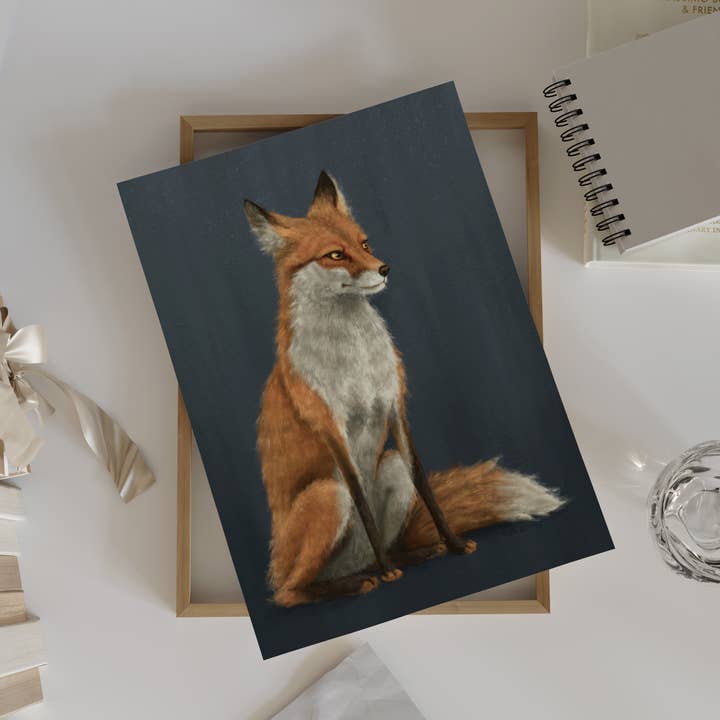 The Ugly Cat Studio - Wholesale Art Print - Red Fox Fine Art Print - Blue Edition26