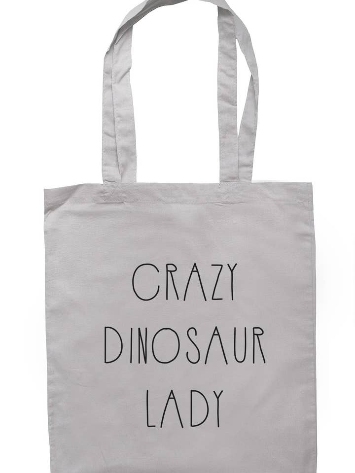 Crazy Dinosaur Lady Tote Bag TB0394 for wholesale by Illustrated Identity