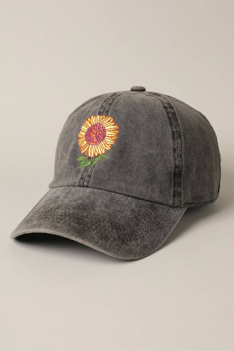 Fashion City - Venta al por mayor Gorra de béisbol - Mujer - Gorra de béisbol bordada girasol1