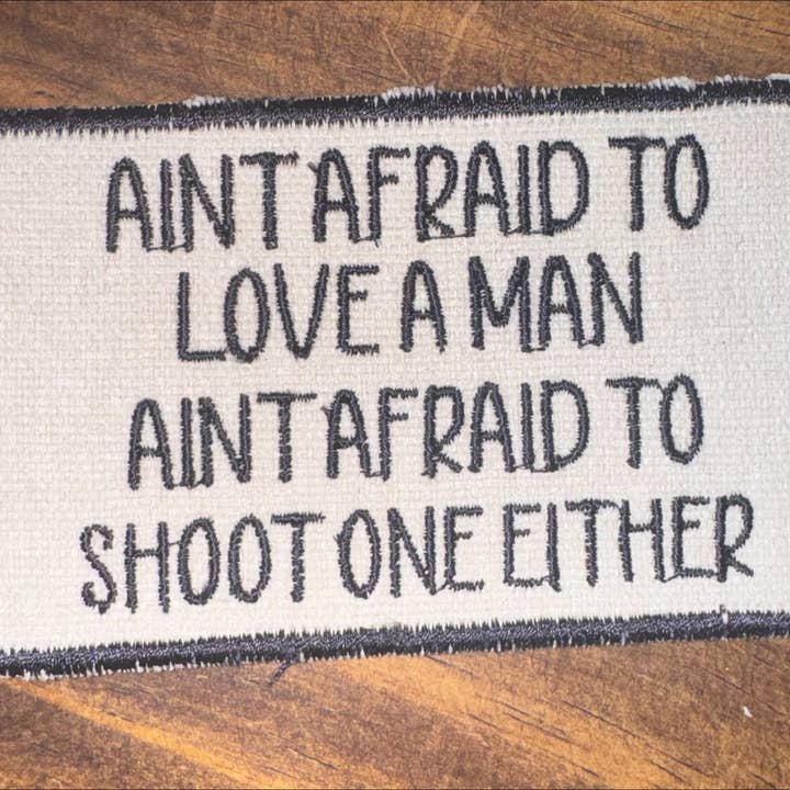 Aint Afraid Distressed Iron On Patch for wholesale by SassyGal