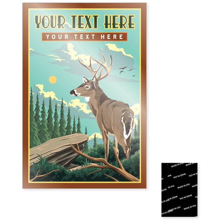 Magnet - Deer Travel Poster for wholesale by Morris Magnets