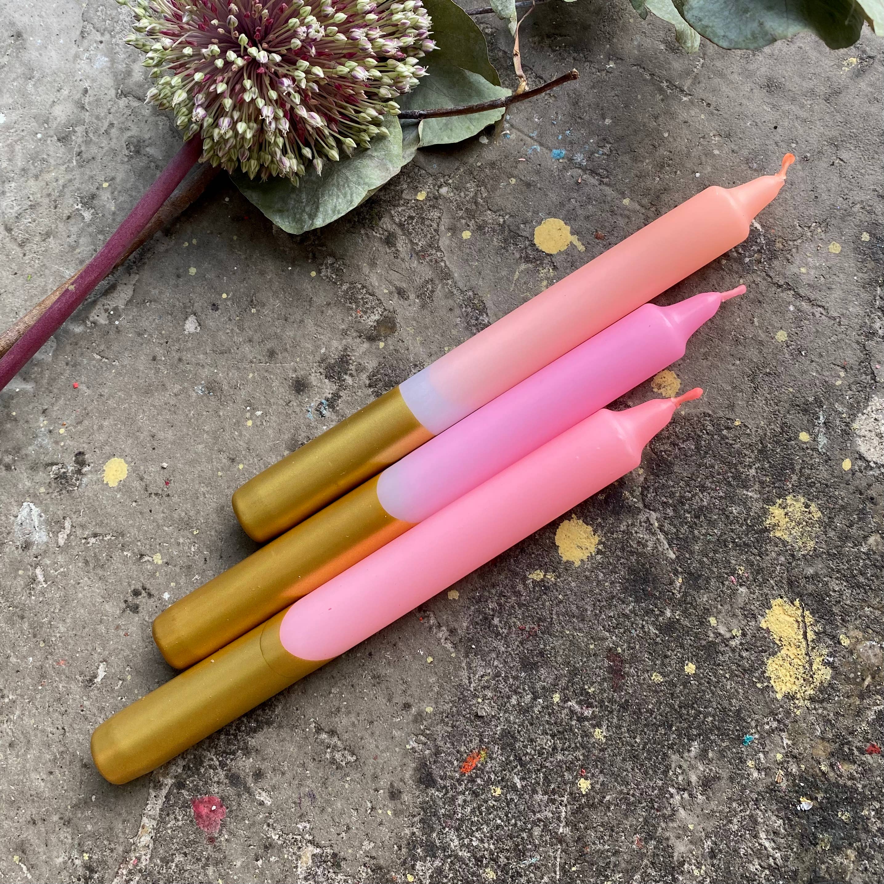 Pink Stories - Wholesale Tapered Candle/Candlestick - Dip Dye X-mas * Cosy blush3