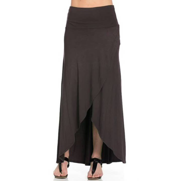 Azules Clothing – Engroshandel Nederdel - Dame – Maxi nederdel med høj lav sidespalte1