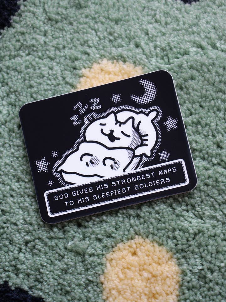 sleepy cat glow-in-the-dark sticker for wholesale by CATDAD SHOP