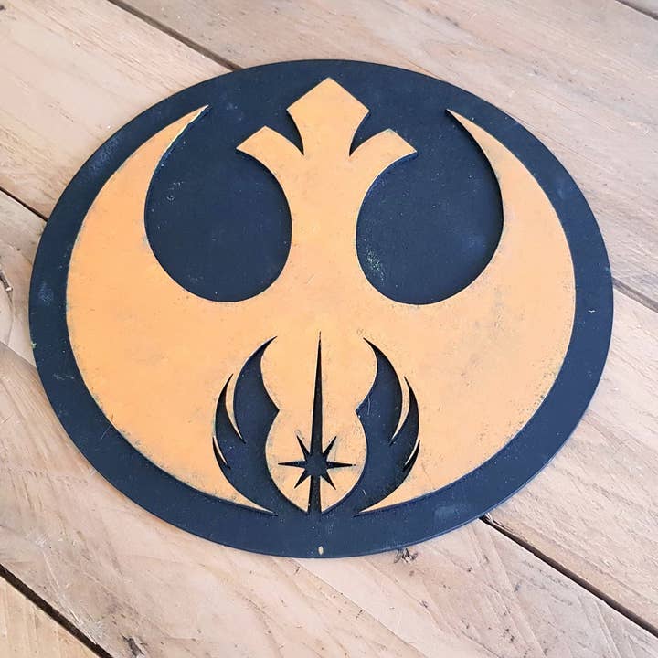 Outcast Props – wholesale Sign – STAR WARS JEDI order Rebel Alliance logo. Wood Sign.1