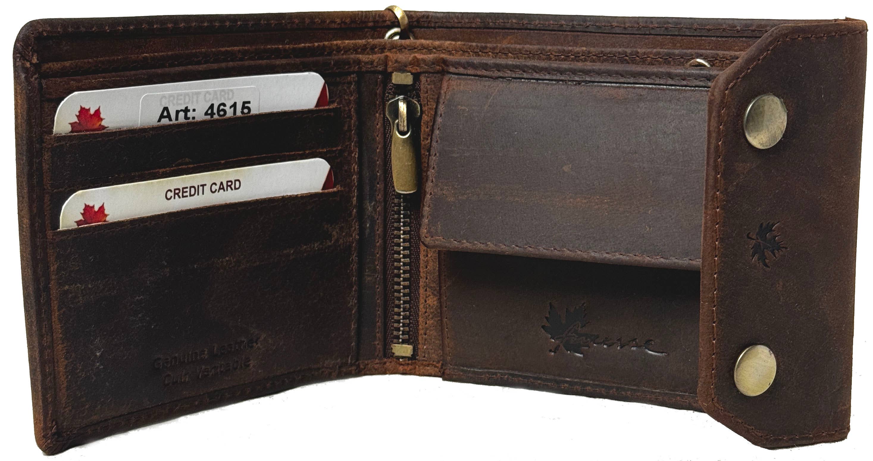 IGI CANADA - Vente Portefeuille – homme - Portefeuille à chaîne en cuir de vachette véritable pour hommes #46153