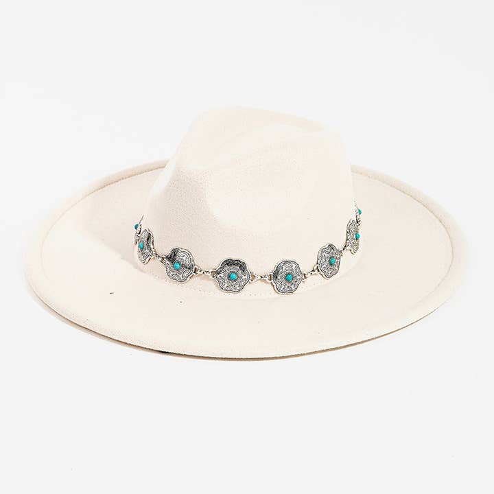 Collections by Fame Accessories – Großhandel Fedora-Hut – Damen – Fedora-Hut mit Kettenriemen