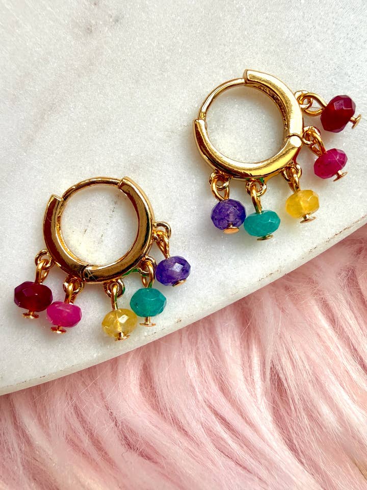 Kaleidoscope Huggie Hoops for wholesale by XTRA by Stacey