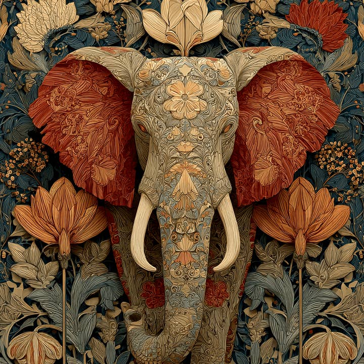 Mowbi - Wholesale Art Print - Vintage Elephant - Zoo Animals - Biophilic Wildlife Art Print - 8"x10" Artwork for 11"x14" Frame0