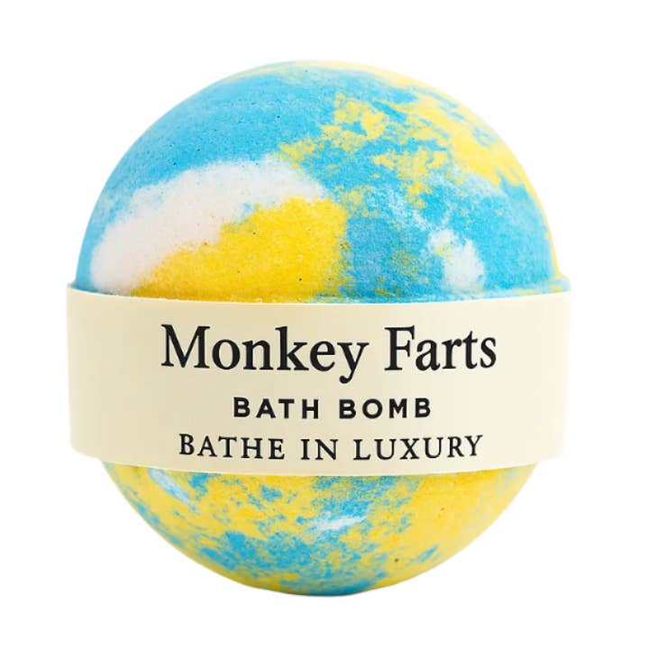Bathe in Luxury - Wholesale Bath Bomb/Fizz - Monkey Farts Bath Bomb – Tropical Banana Blast | Fun & Uplifting0