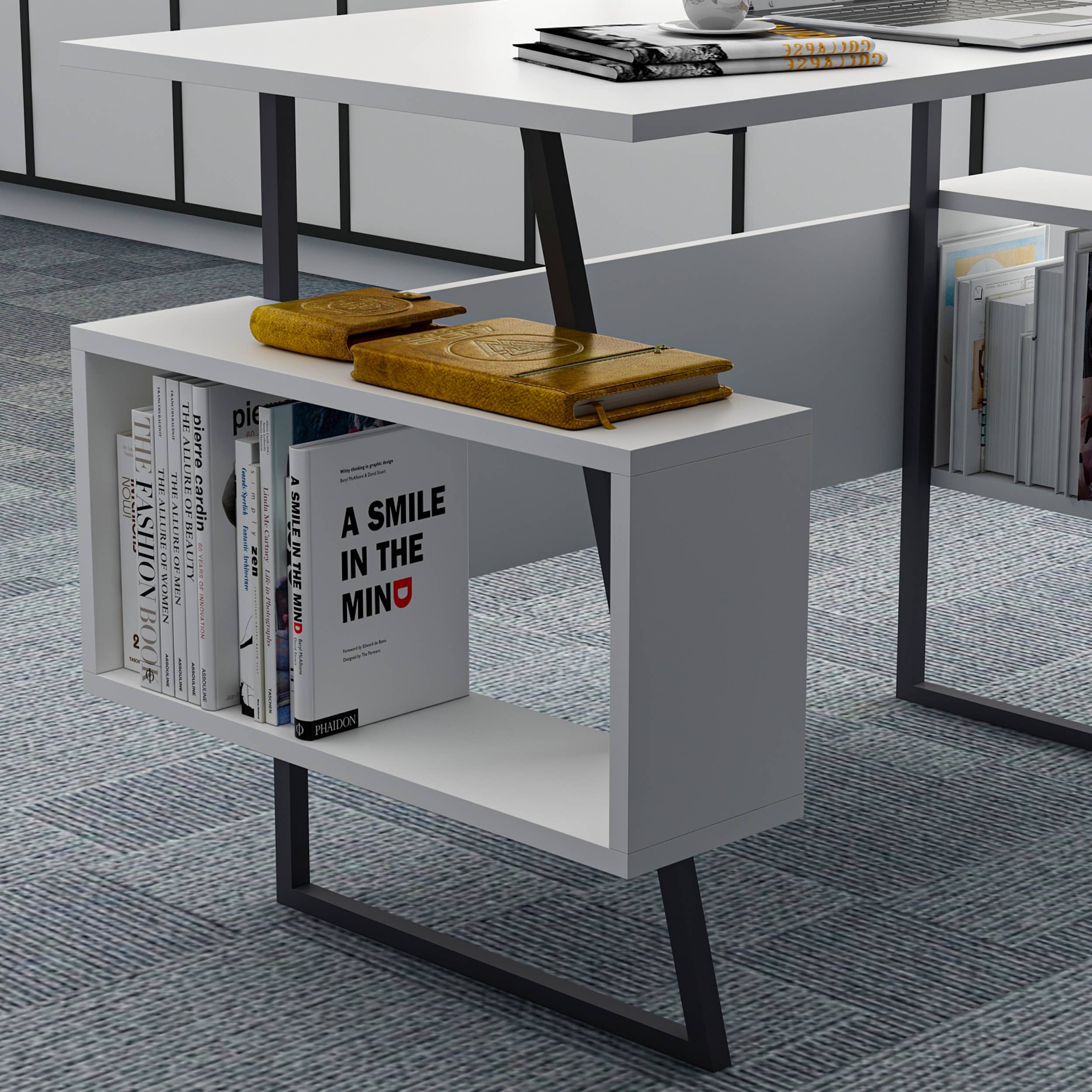 P&W Design - Venta al por mayor Juegos de escritorio - Escritorio de estudio P&W con estantes para ordenador portátil2