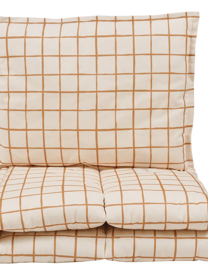 COTTON BEDDING SET CAMEL CHECK-M- for wholesale by Malomi Kids