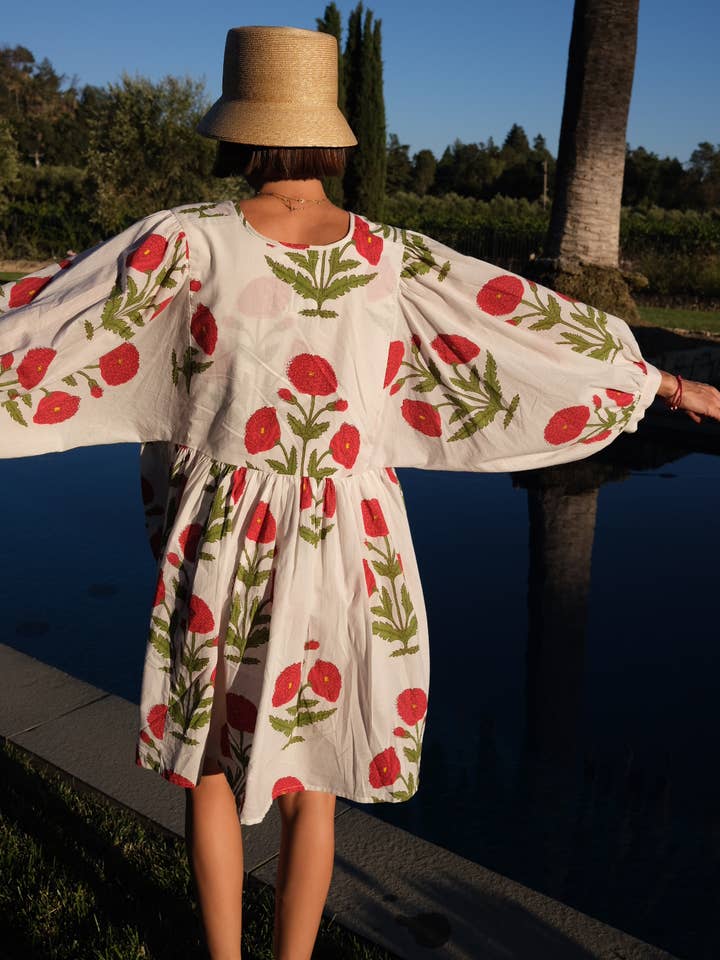 Maison Marigold - Wholesale Dress - Women's - Taj Mini Dress Red Flower2