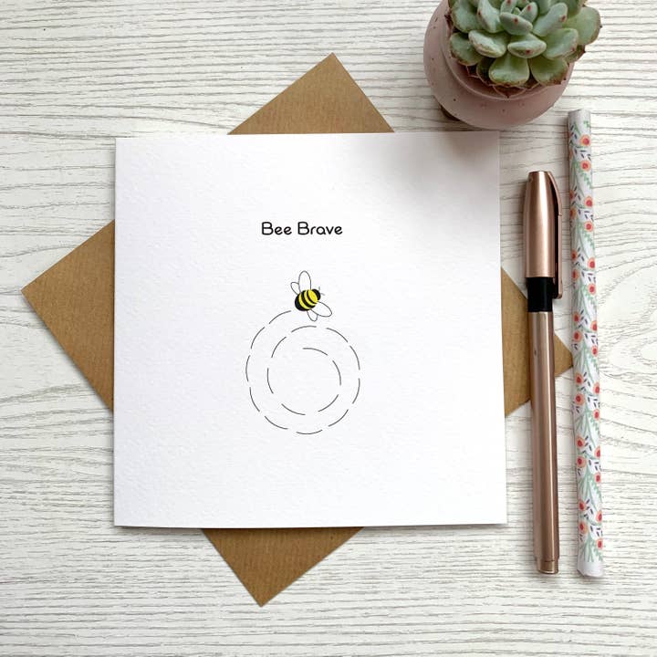 Bee Brave Good Luck Card for wholesale by Popsy & Plum