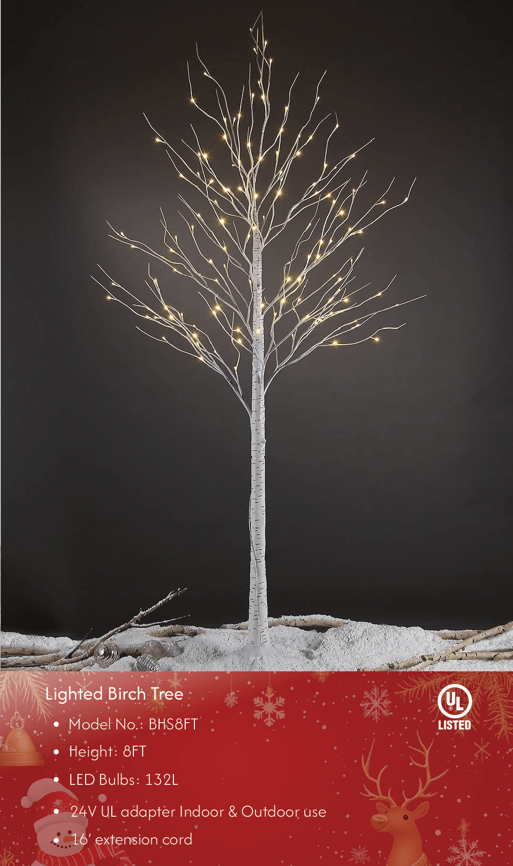 LIGHTSHARE - Wholesale Christmas Decoration - Birch Tree Lights Set for Christmas Decor, Weddings, and Gif4