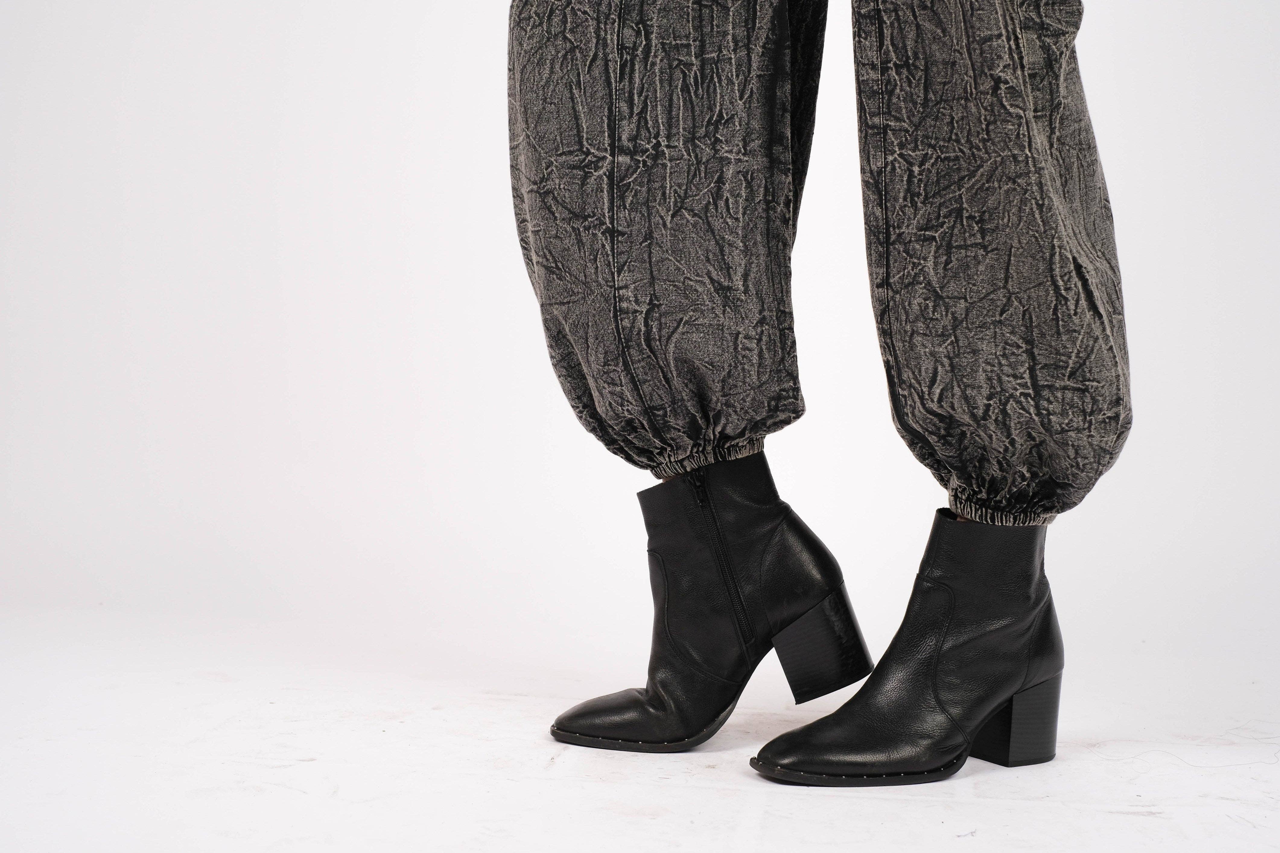 Sacred Threads - Wholesale Overalls - Women's - Textured Stone-Washed Cotton Overalls Cuffed Bottoms5