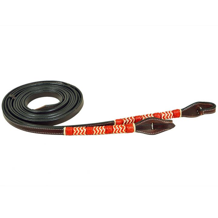 HILASON - Wholesale Horseback Riding Gear - Bar H Equine Western Horse 8ft Rawhide Braiding American Leather Split Reins