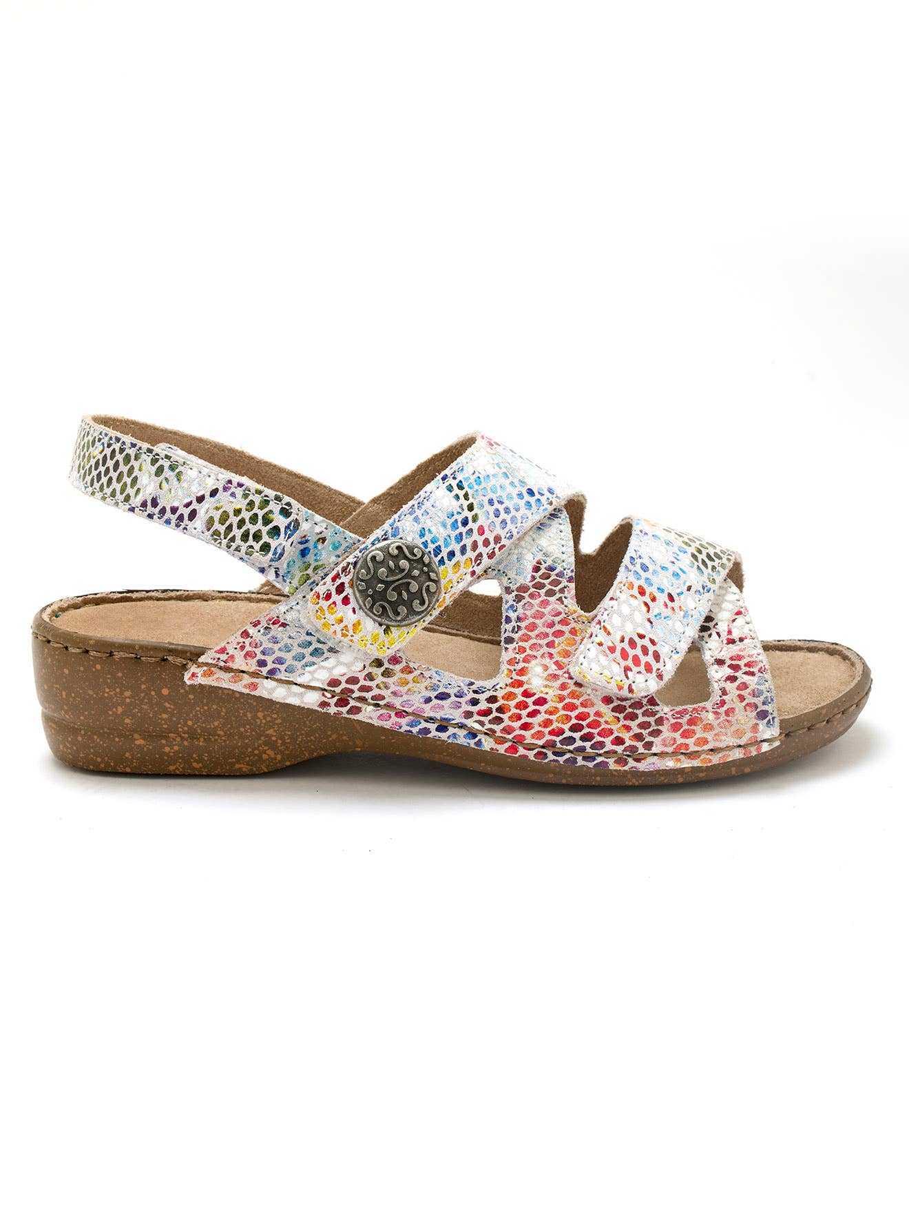 White Print Extra wide sandals with full opening (2008764_0035) for wholesale on Faire1