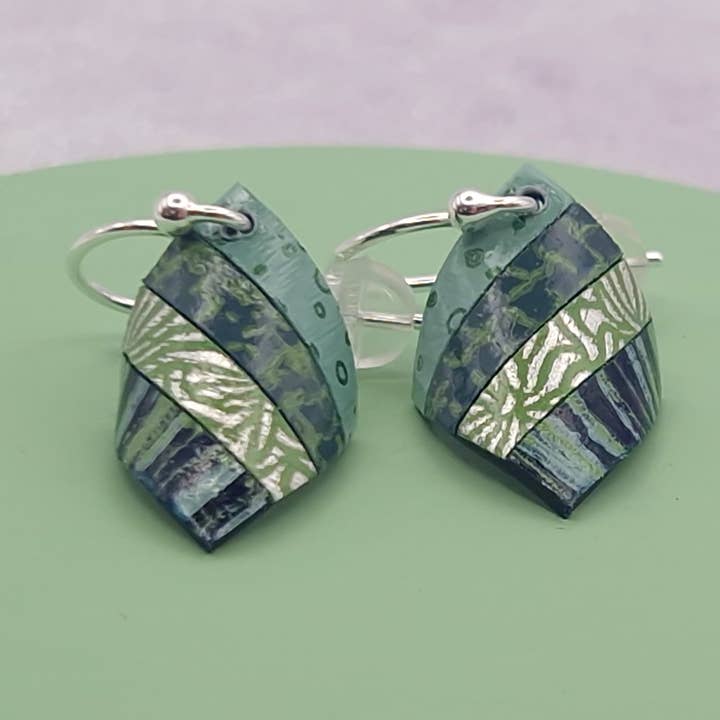 Small Handkerchief Earrings - Sea Green for wholesale by Circle & Dash