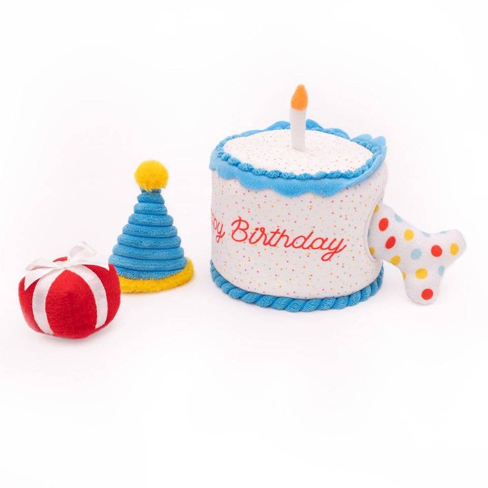 ZippyPaws - Wholesale Pet Plush Toy - Dog - Zippy Burrow™ - Birthday Cake 24/cs - Dog Toy1