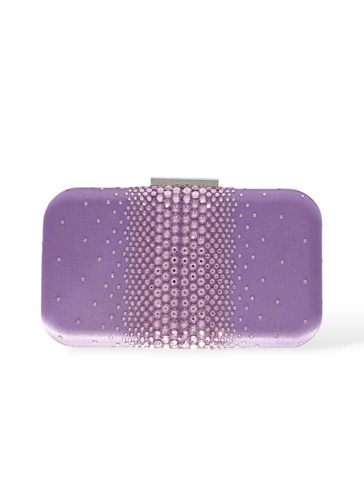 Ella Lilac Crystal Clutch for wholesale by Ariel Taub