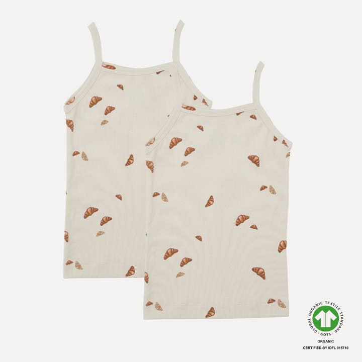 MAGGIE top, 2 pack - Croissant mini print for engroshandel hos VACVAC studio