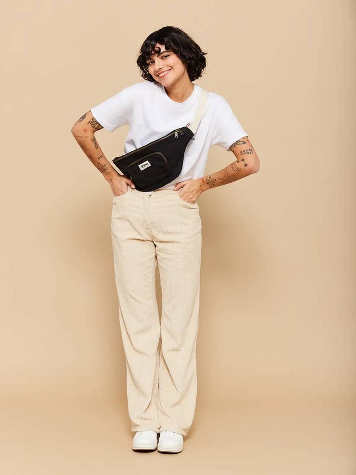 Sofia Black Fanny Pack for wholesale by Hindbag