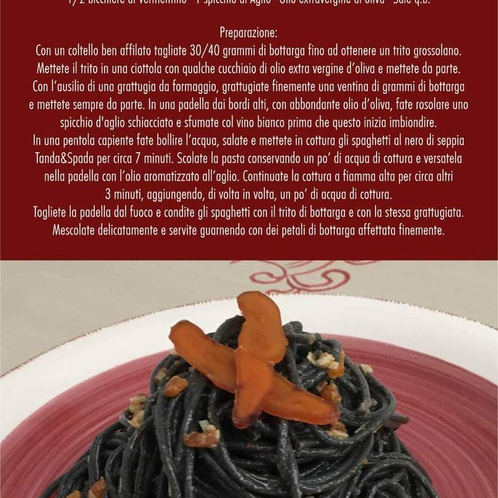 Pastificio Tanda e Spada - Vendita all'ingrosso Pasta - SPAGHETTI AL NERO DI SEPPIA - SQUID INK PASTA