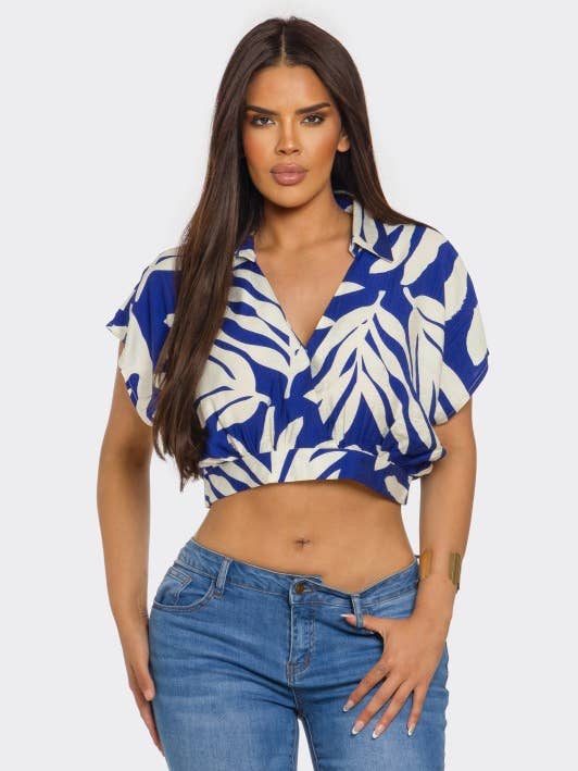 DIOSA - Wholesale Blouse - Women's - TROPIC BREEZE CROP SHIRT0